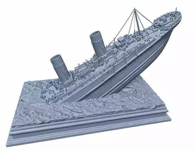 Titanic Sinking Diorama STL 3D Print Model