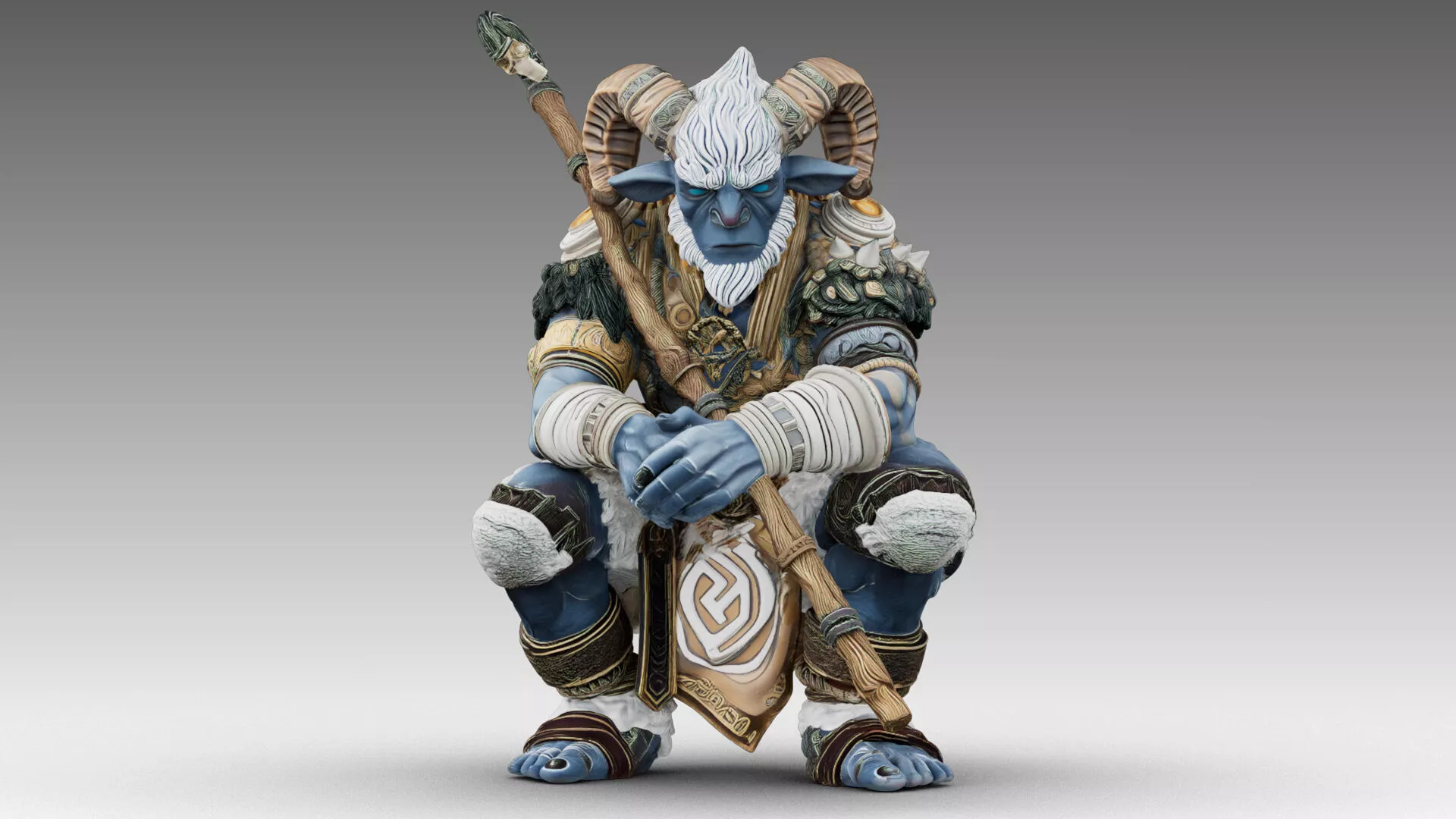 Azure Horned Guardian 3D model