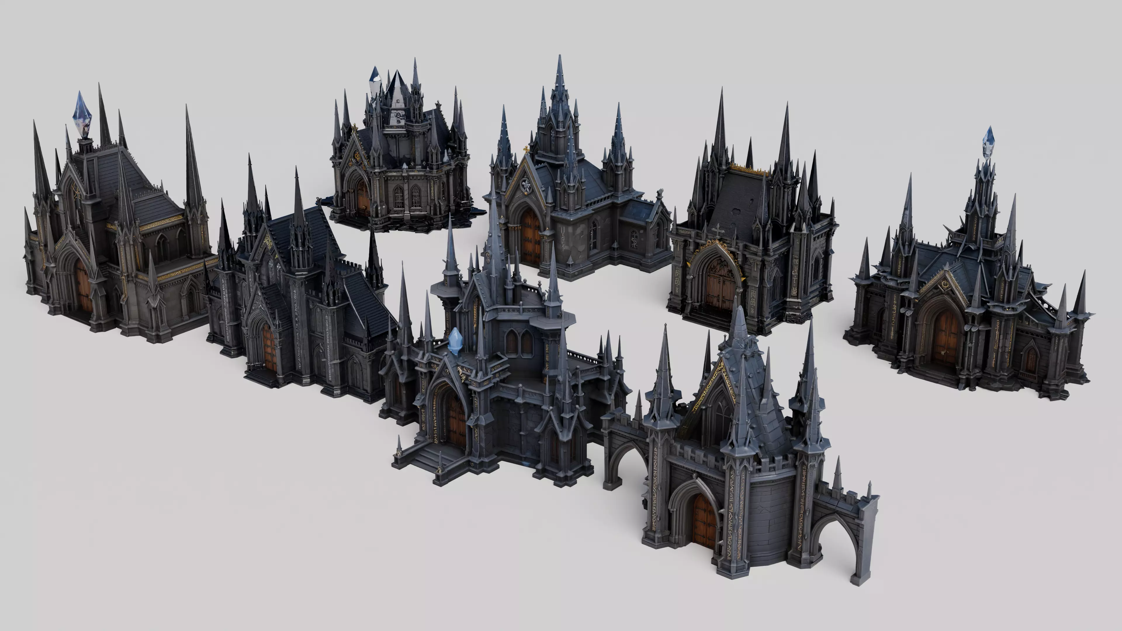 Gothic Cathedral Architecture Asset Pack with PBR Textures 3D model