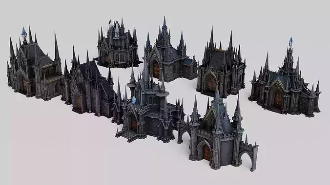 Gothic Cathedral Architecture Asset Pack with PBR Textures