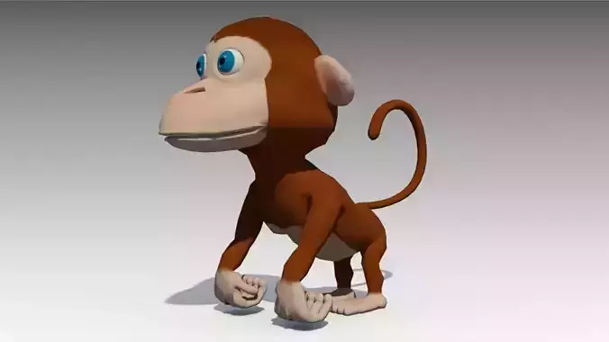 Monkey Animated Low-poly 3D model