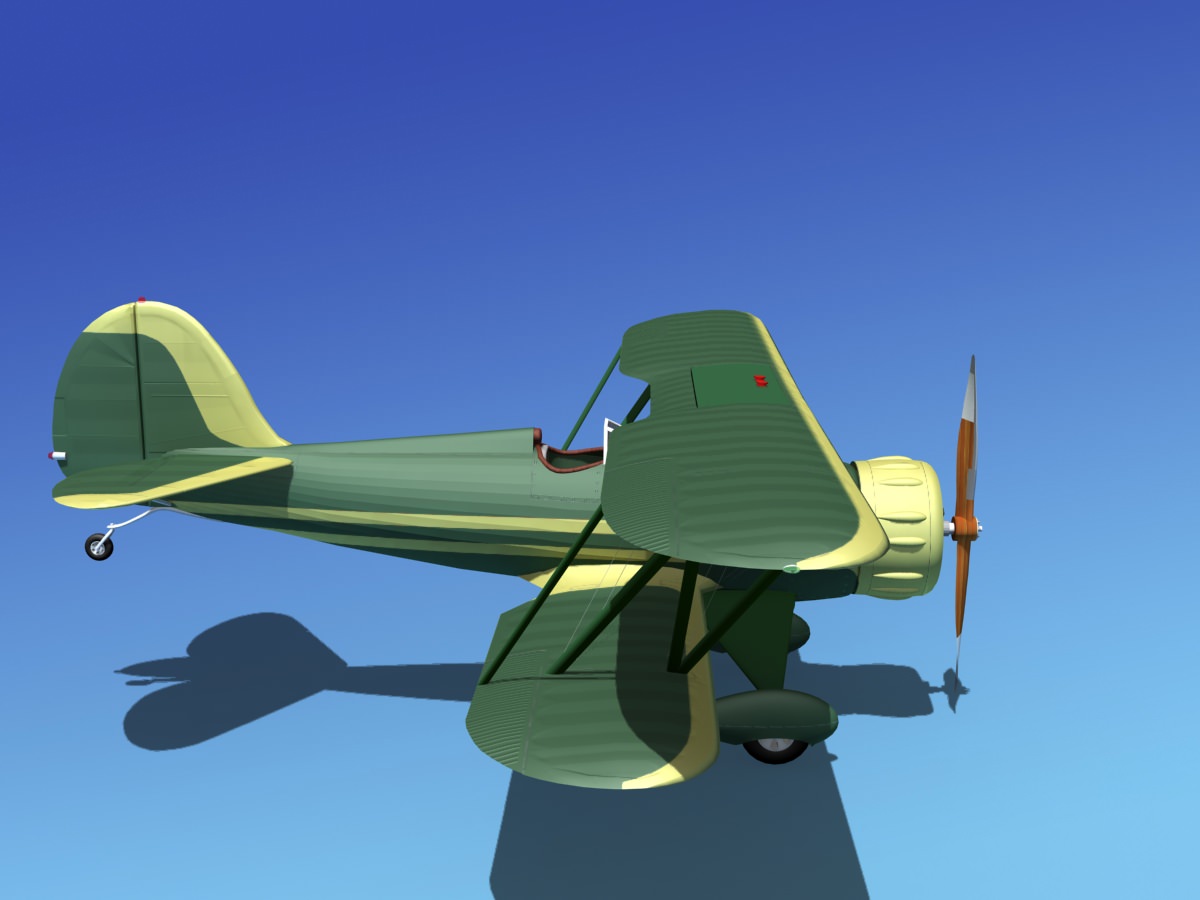Waco YMF-5 V12 3D model_4