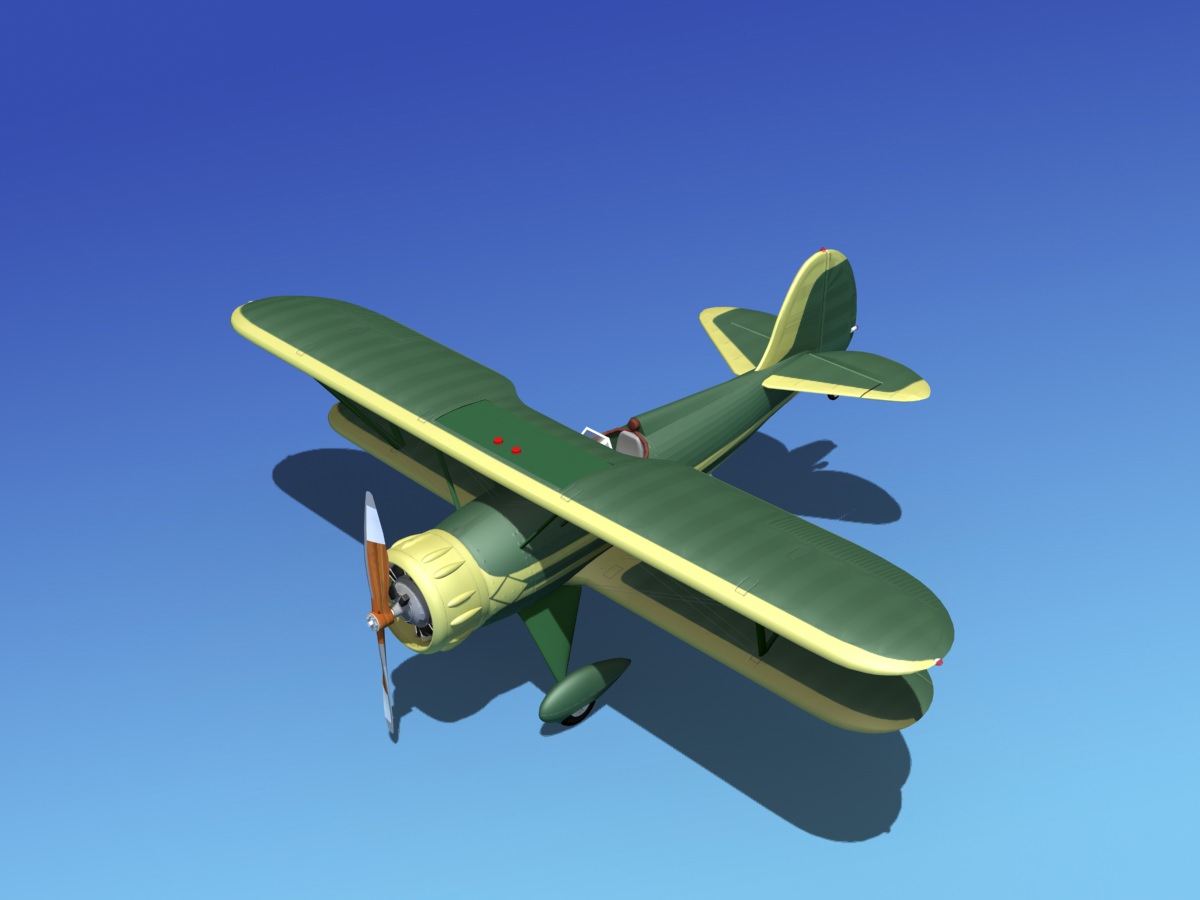 Waco YMF-5 V12 3D model_11