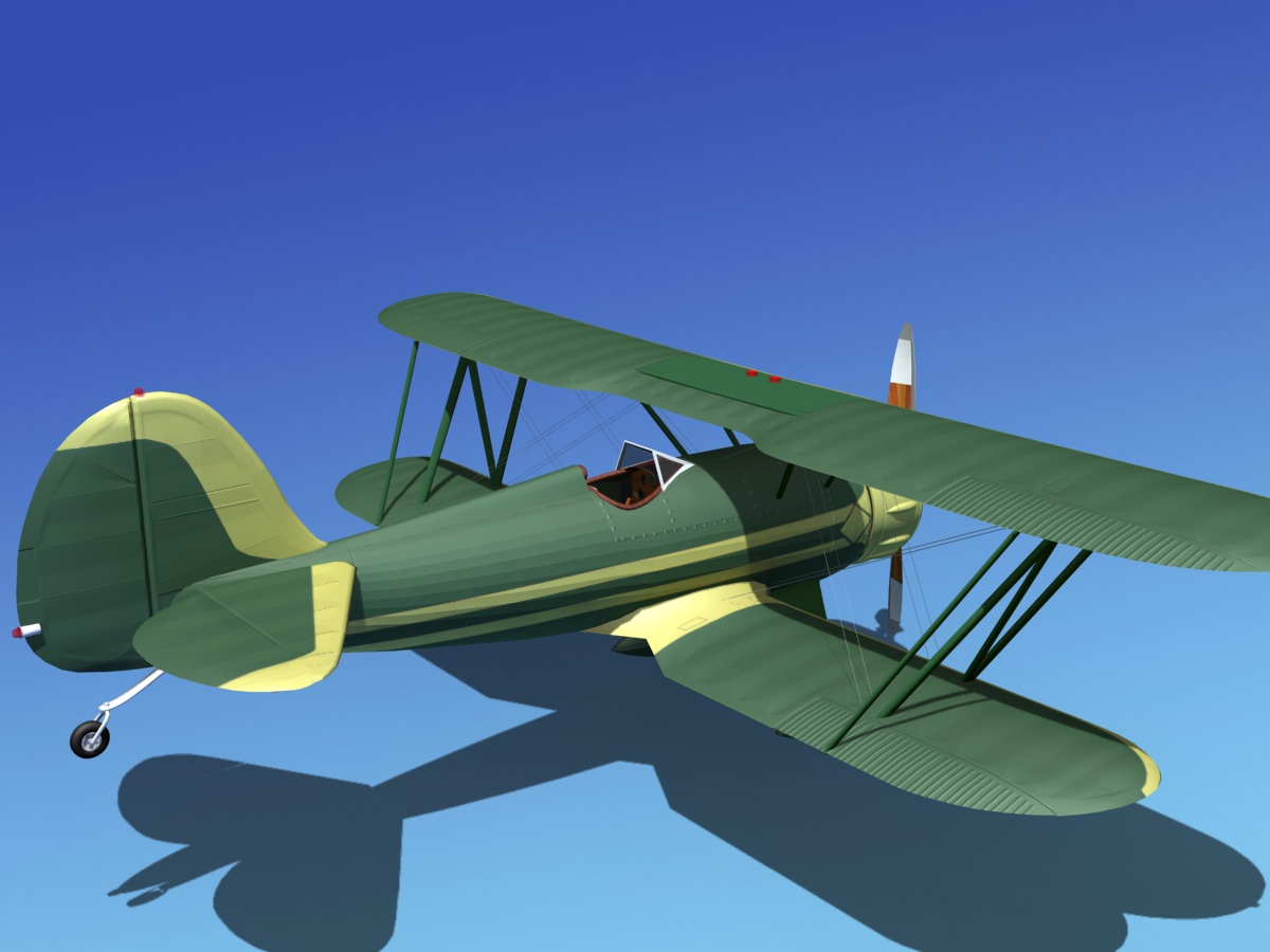 Waco YMF-5 V12 3D model_5