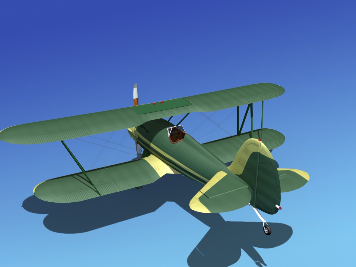 Waco YMF-5 V12 3D model_7