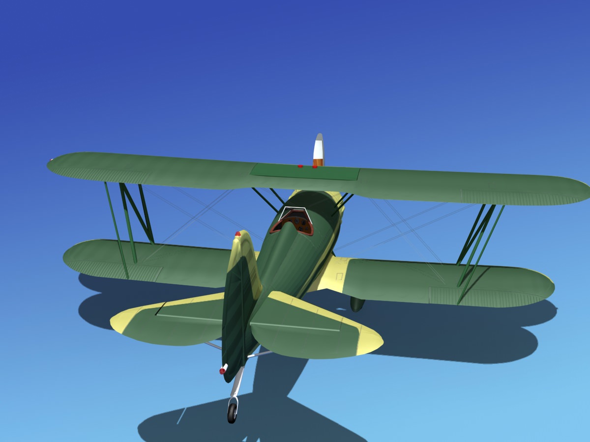 Waco YMF-5 V12 3D model_6