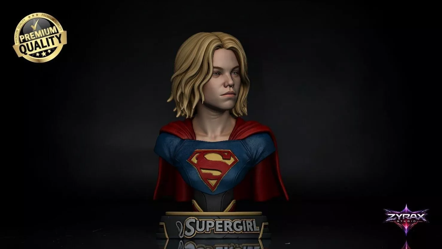 Supergirl Bust STL DC Comics 3D Print Sculpture Model 3D print model