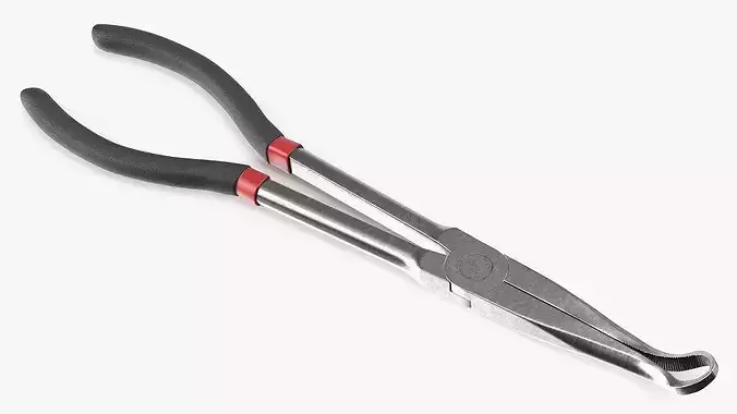 Spark Plug Wire Removal Plier with Curved Jaw 3D model 2