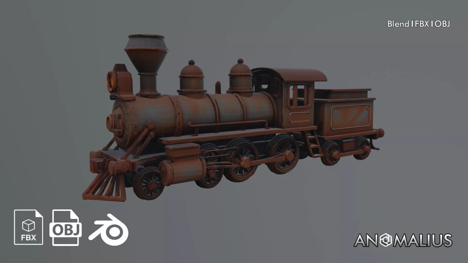 rusty train 3D model