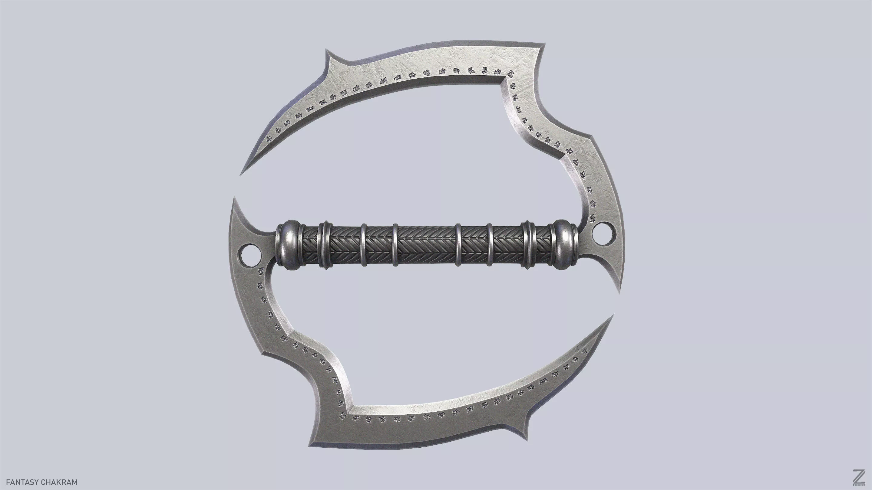 Fantasy chakram Low-poly 3D model