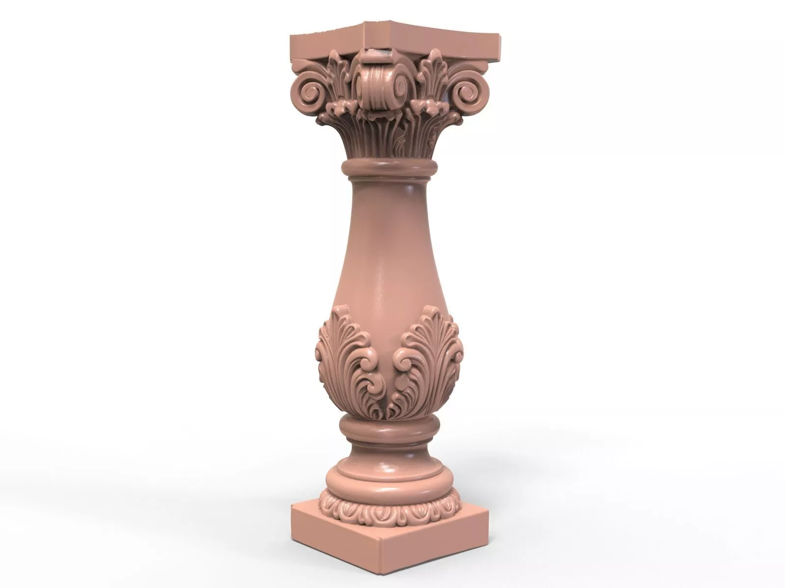Corinthian Baluster Acanthus Leaf Decorative Pillar Table Leg 3D print model