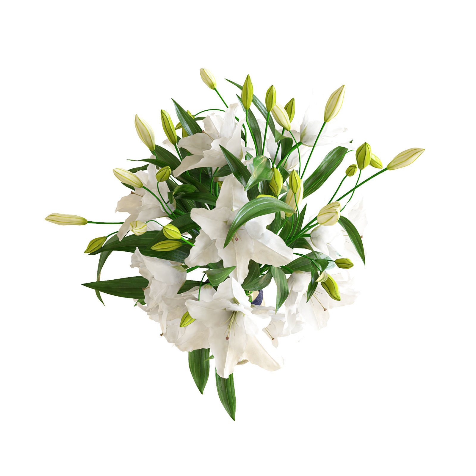 Bouquet of lilies 3D model_3