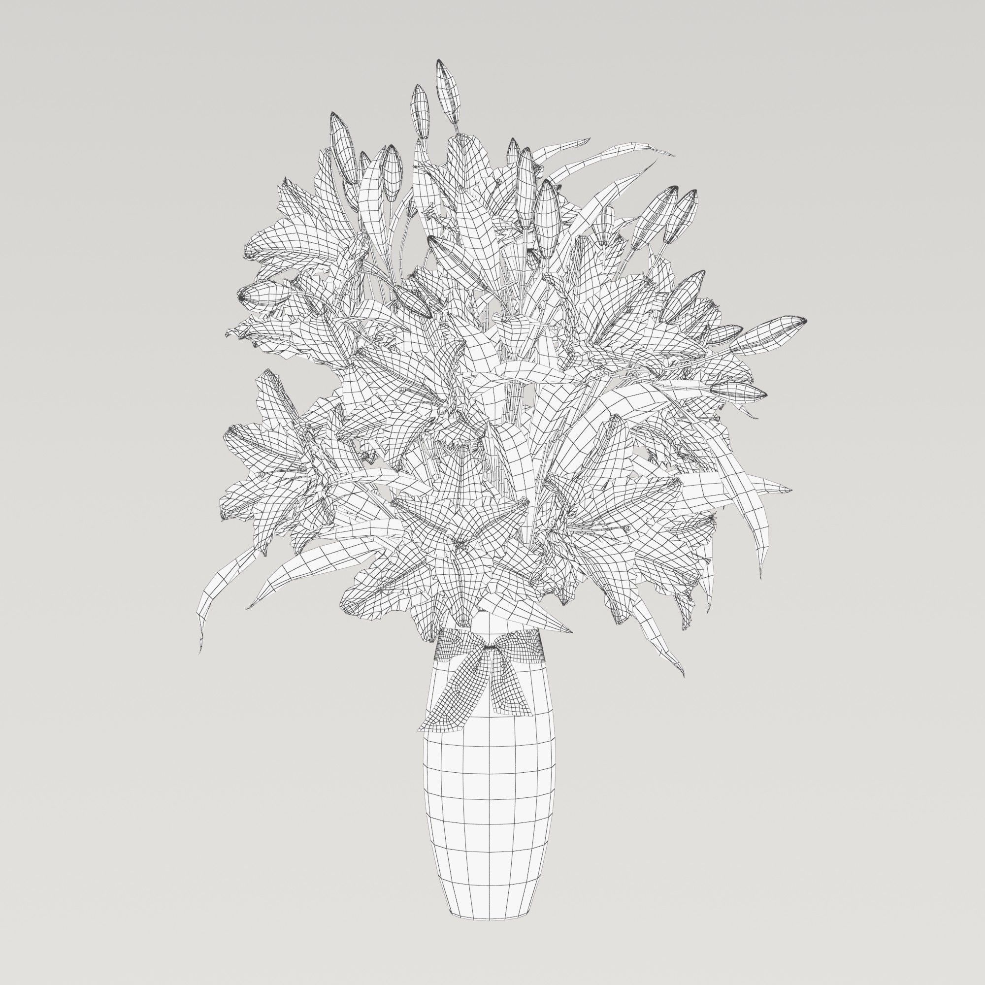 Bouquet of lilies 3D model_4