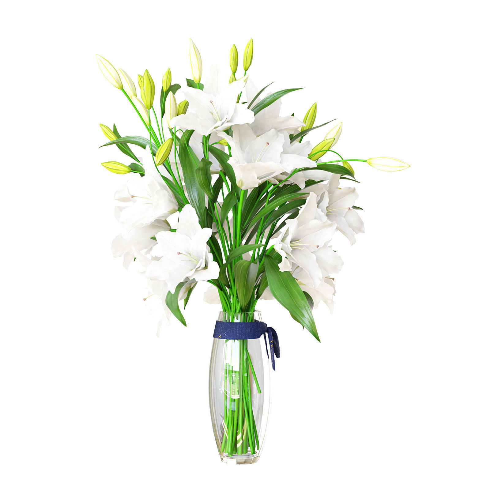 Bouquet of lilies 3D model_2