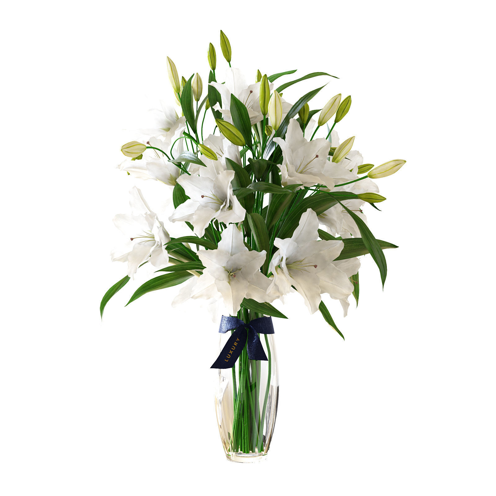 Bouquet of lilies 3D model_0