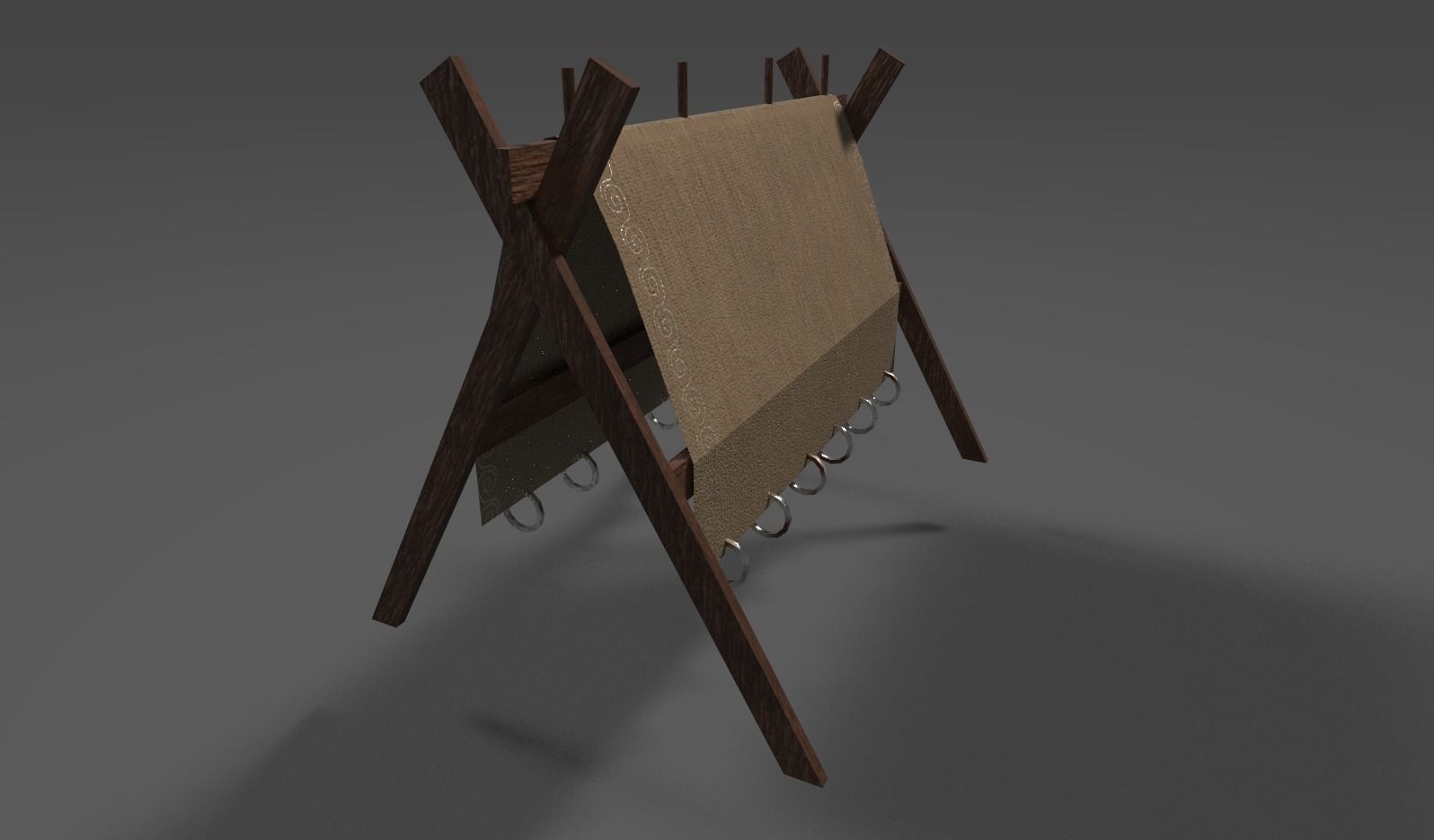 Weaving Rack Low-poly 3D model_1
