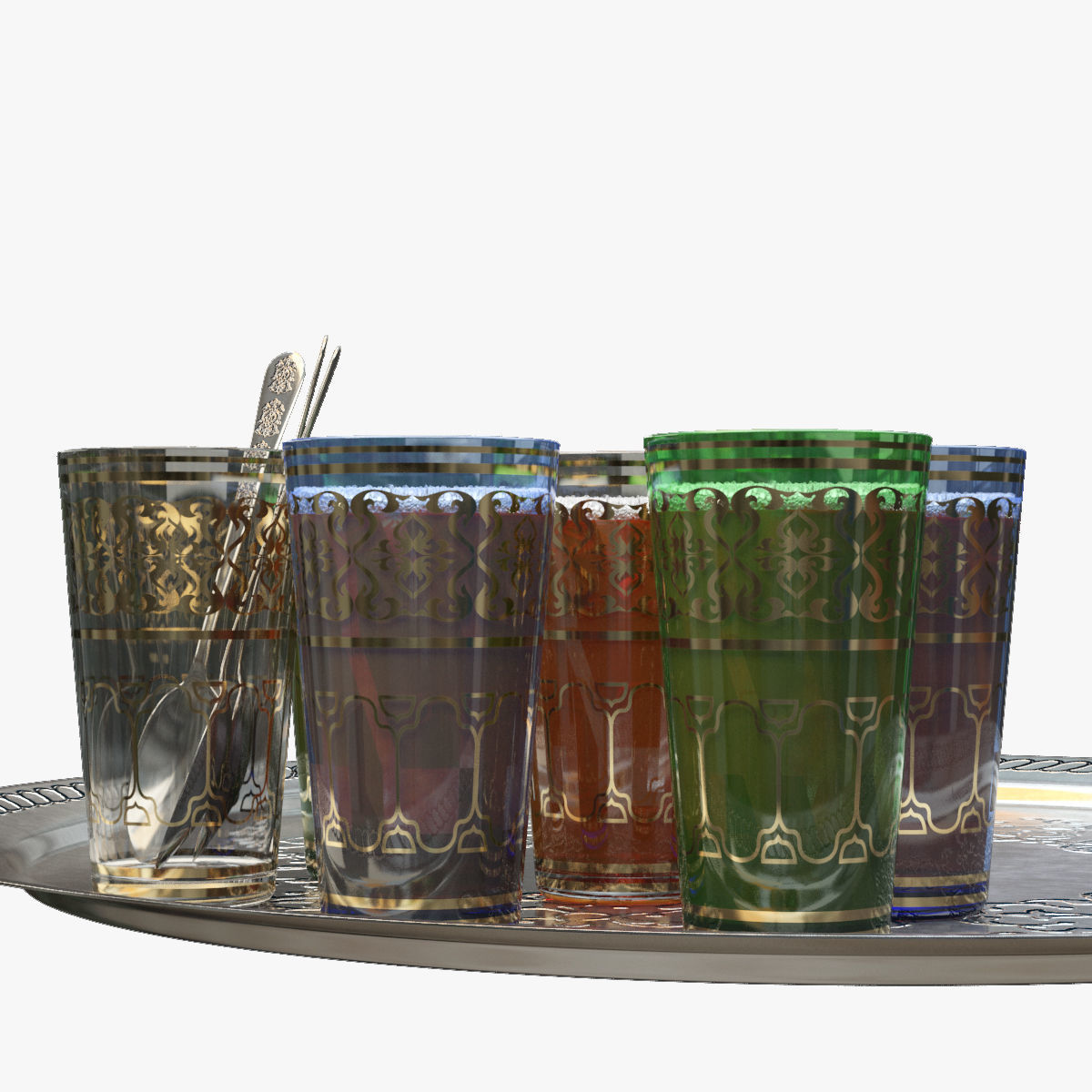 Moroccan Tea Set 3D model_15