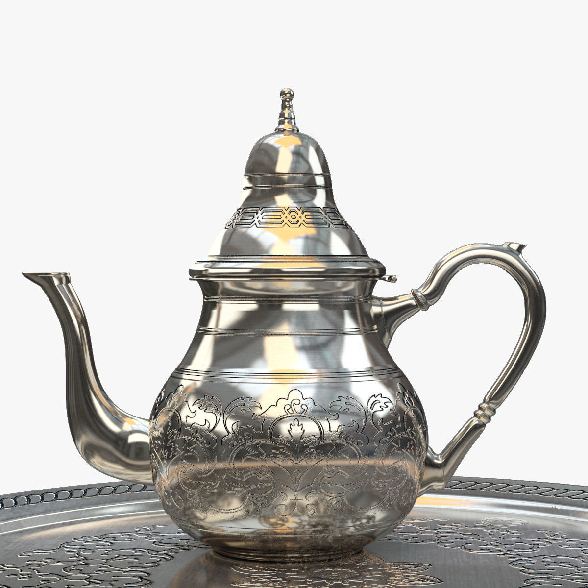 Moroccan Tea Set 3D model_11