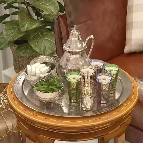 Moroccan Tea Set 3D model