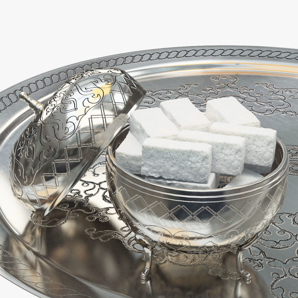 Moroccan Tea Set 3D model_14