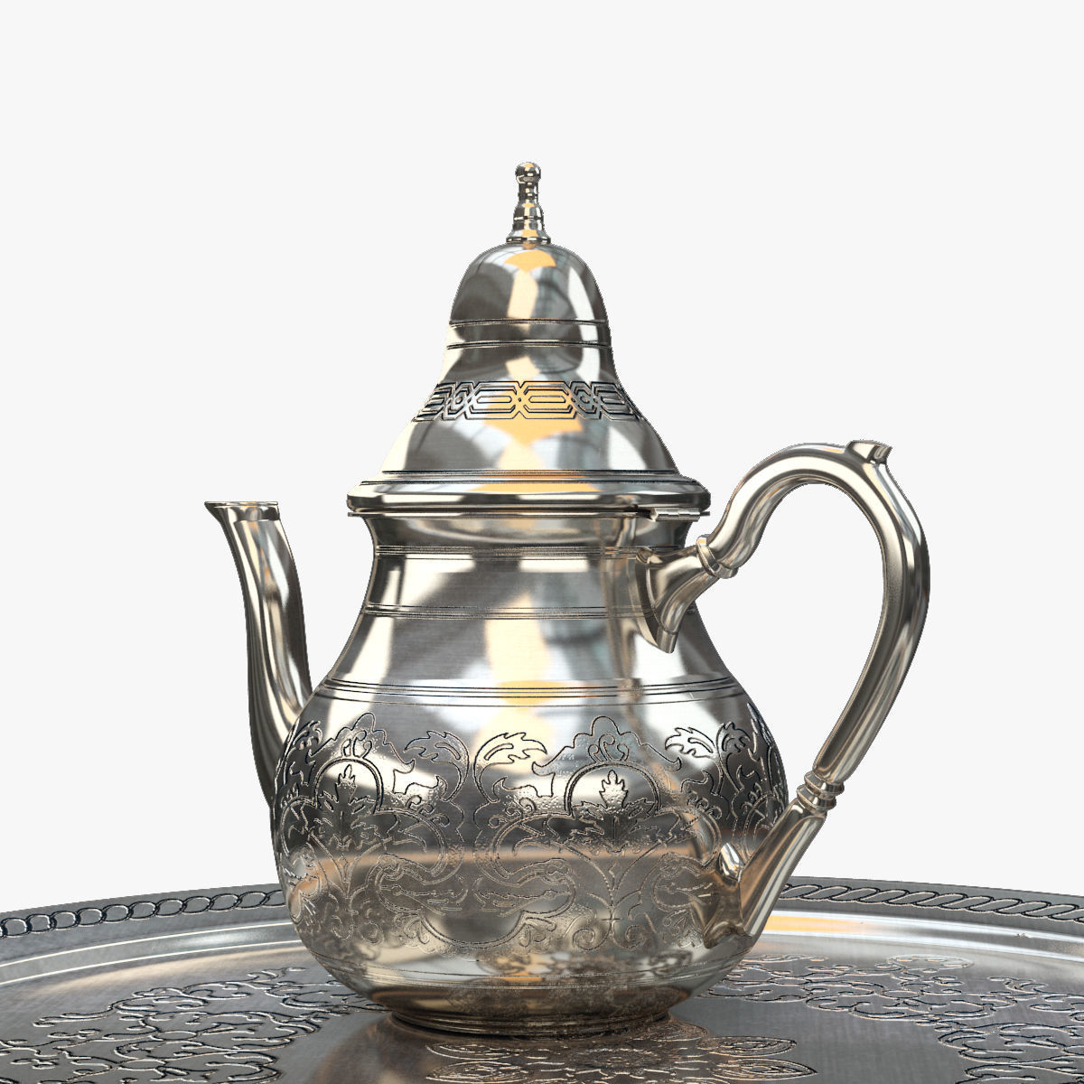 Moroccan Tea Set 3D model_12