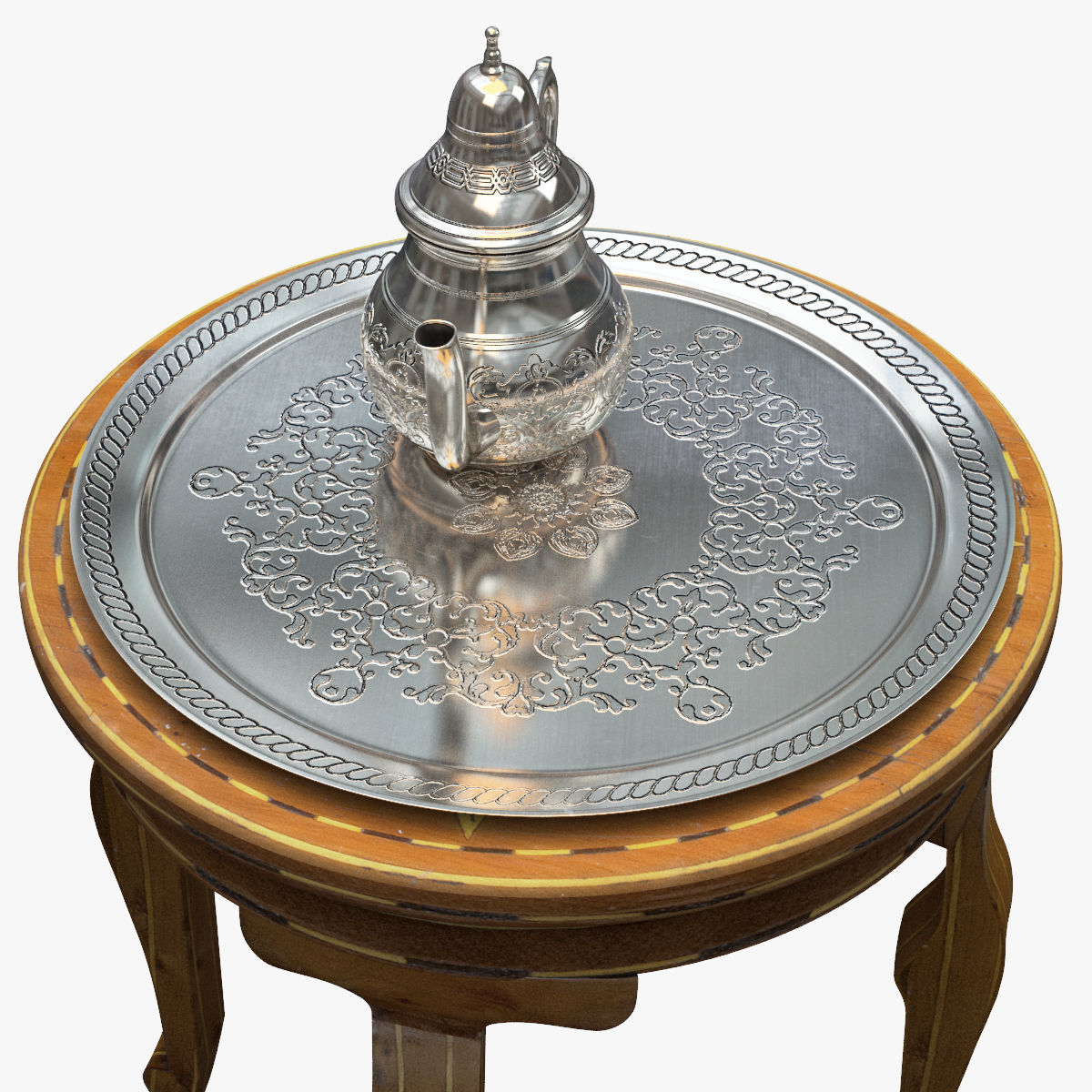 Moroccan Tea Set 3D model_7