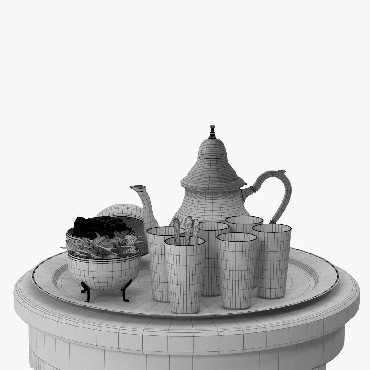 Moroccan Tea Set 3D model_19