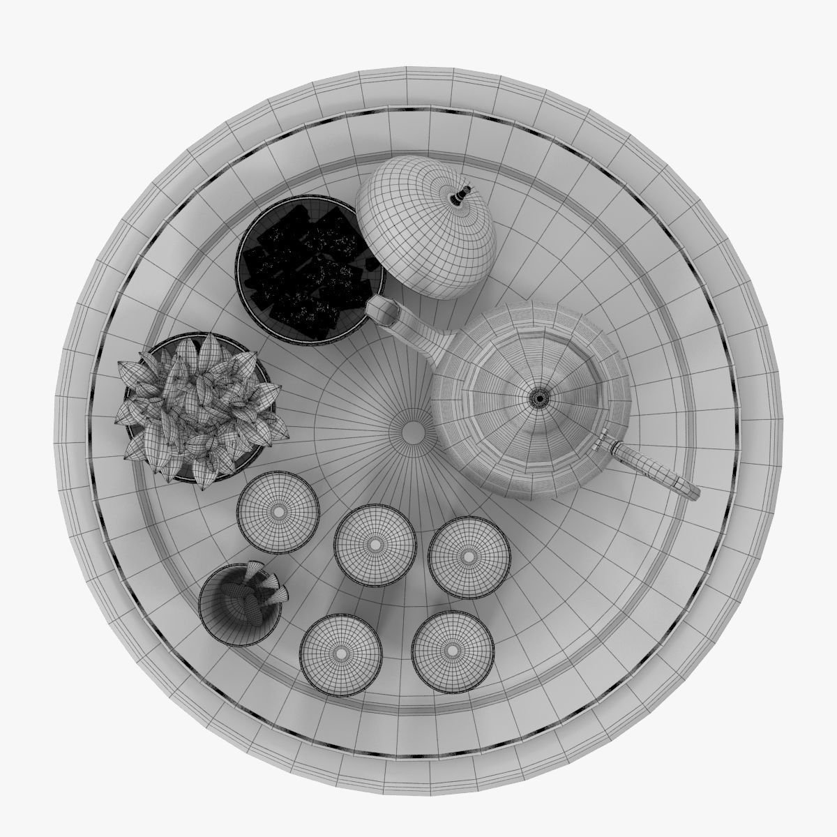 Moroccan Tea Set 3D model_18