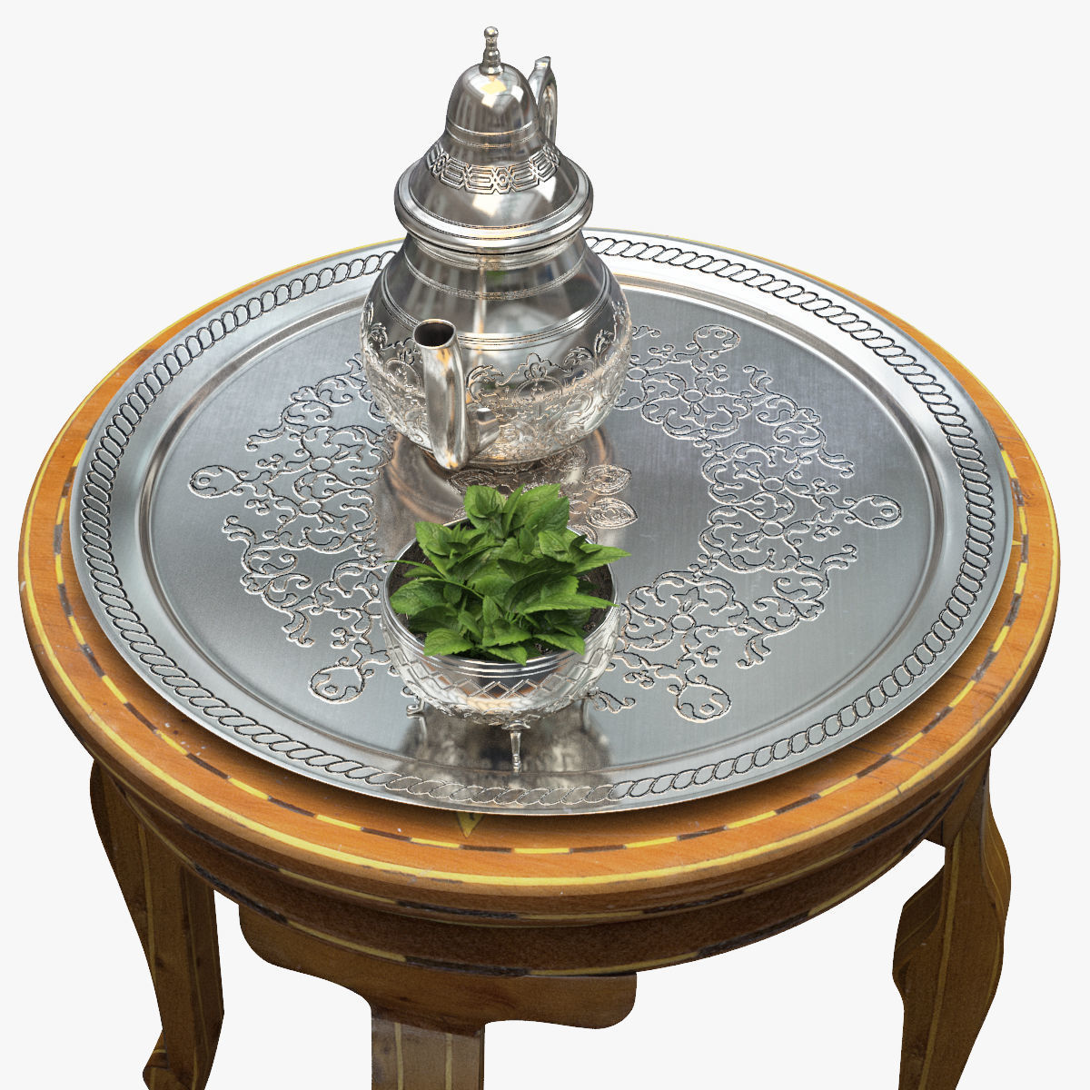 Moroccan Tea Set 3D model_8