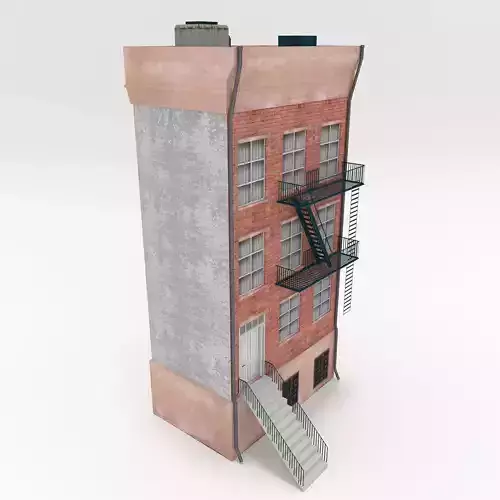 Apartment Building Low-poly 3D model
