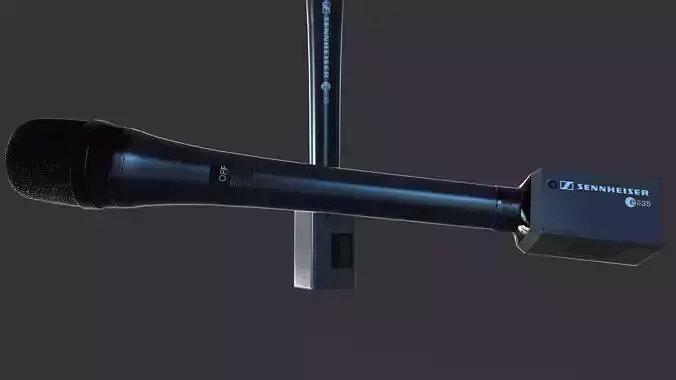 Sennheiser e935 render ready mic Low-poly 3D model