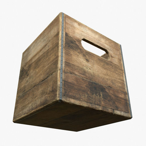 Wooden Milk Crate Game Ready PBR Textures Low Poly Low-poly 3D model