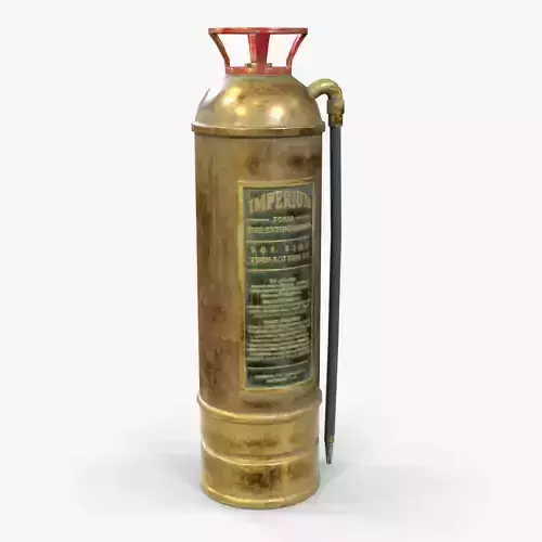 Fire Extinguisher Vintage Retro Game Ready PBR Textures Low-poly 3D model