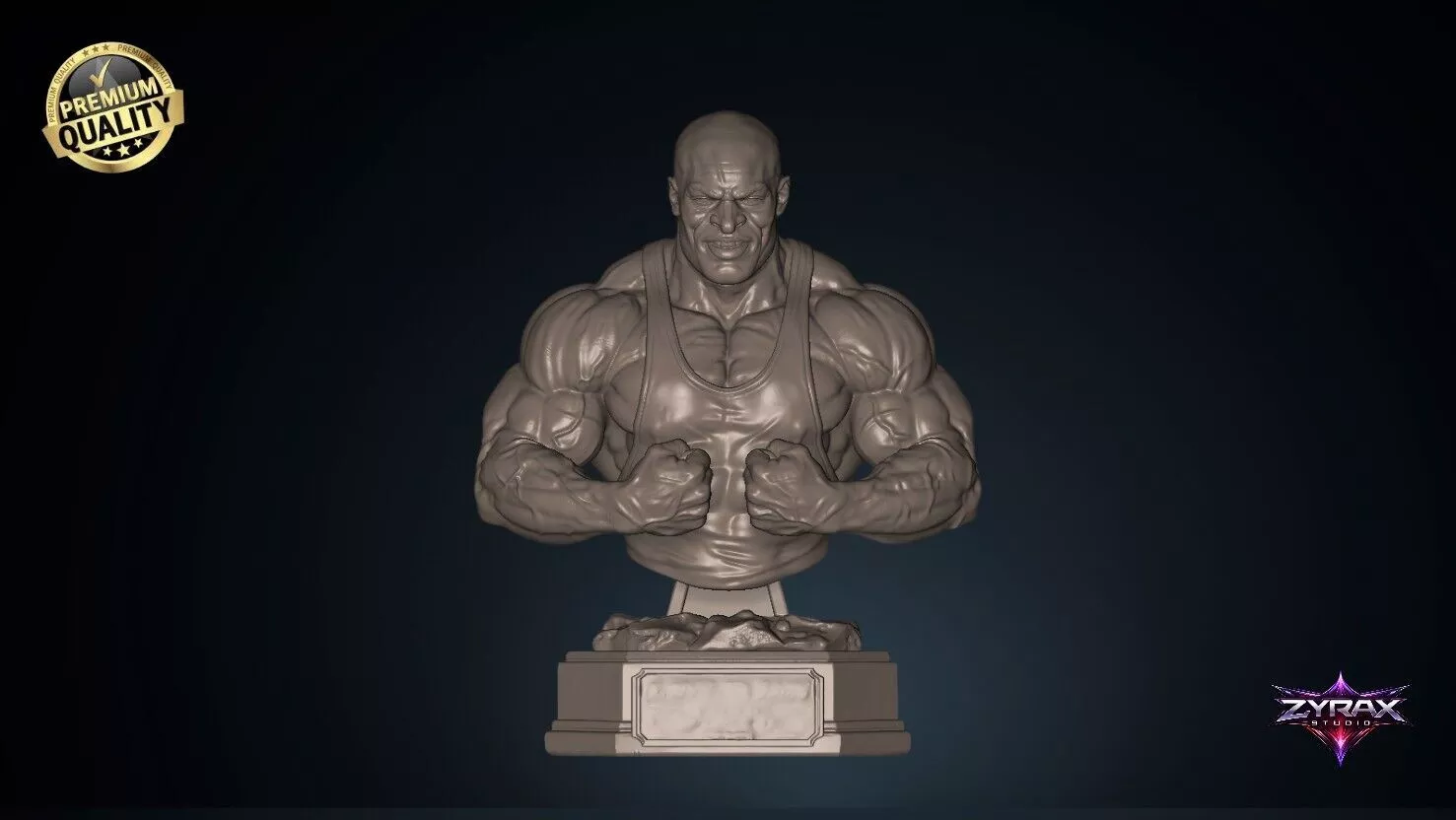 Ronnie Coleman Bust STL Bodybuilding Legend 3D Print Sculpture 3D print model