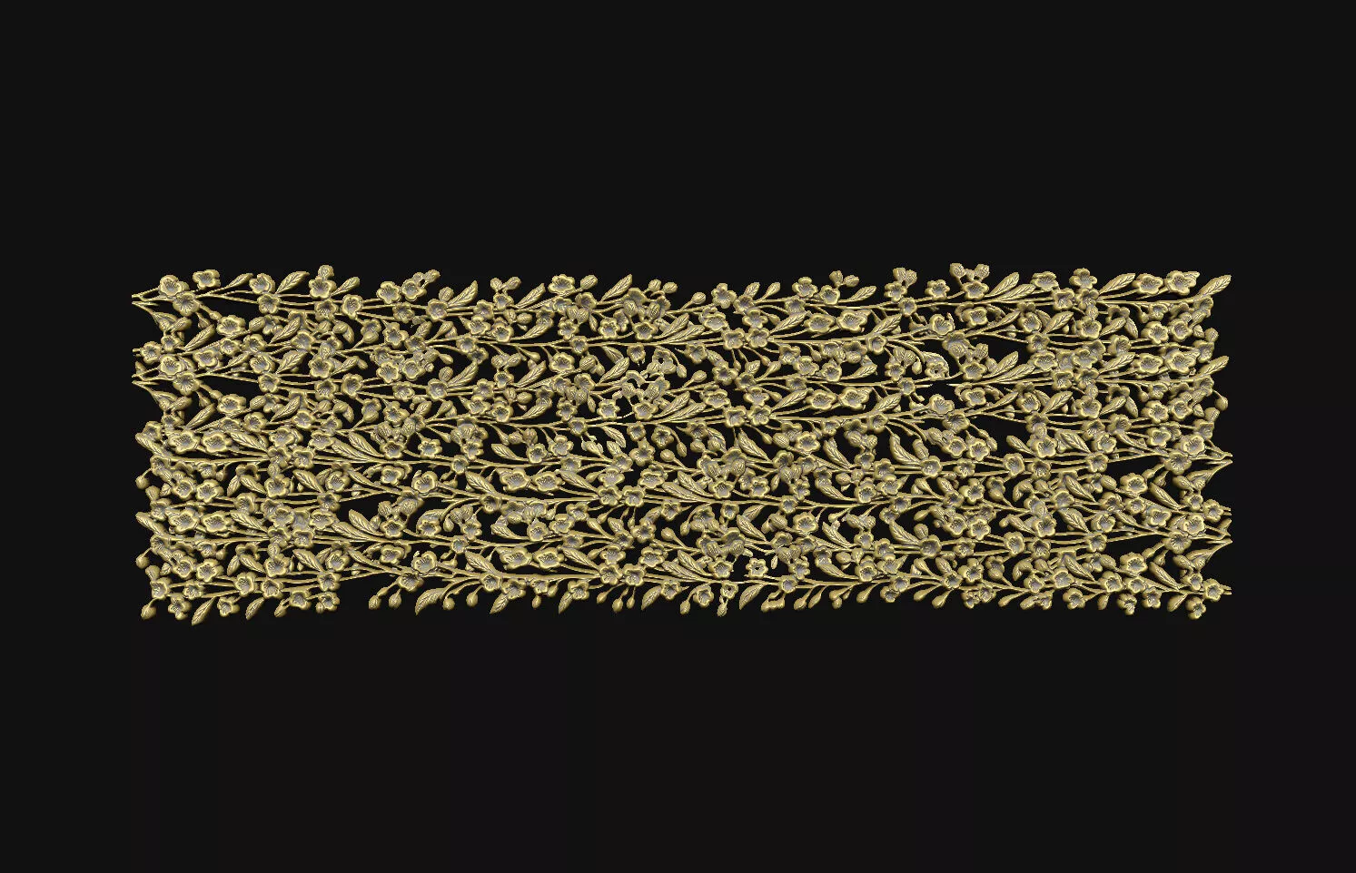 Flower relief decorative-plane stylized-flowers baroque-style 3D print model