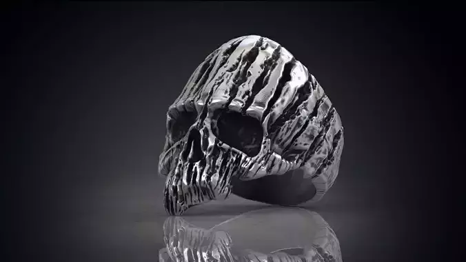 Ring of a wooden skull Skull of Groot STL for 3d printing 3D print model