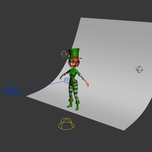 Leprechaun girl Cartoon Rigged 3D model_8