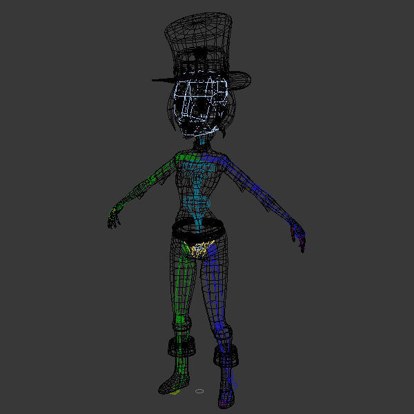 Leprechaun girl Cartoon Rigged 3D model_6