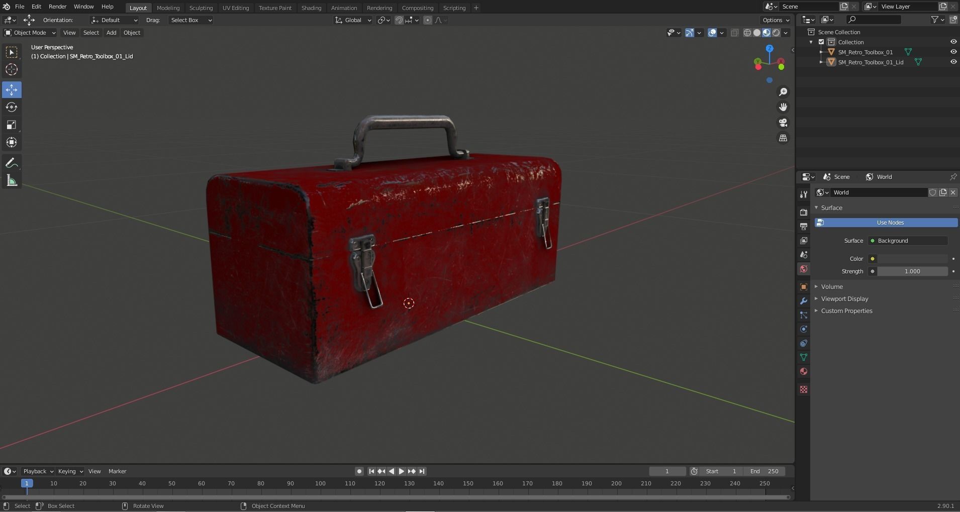 3D model Retro Toolbox Game Ready PBR Textures Low-poly 3D model_20