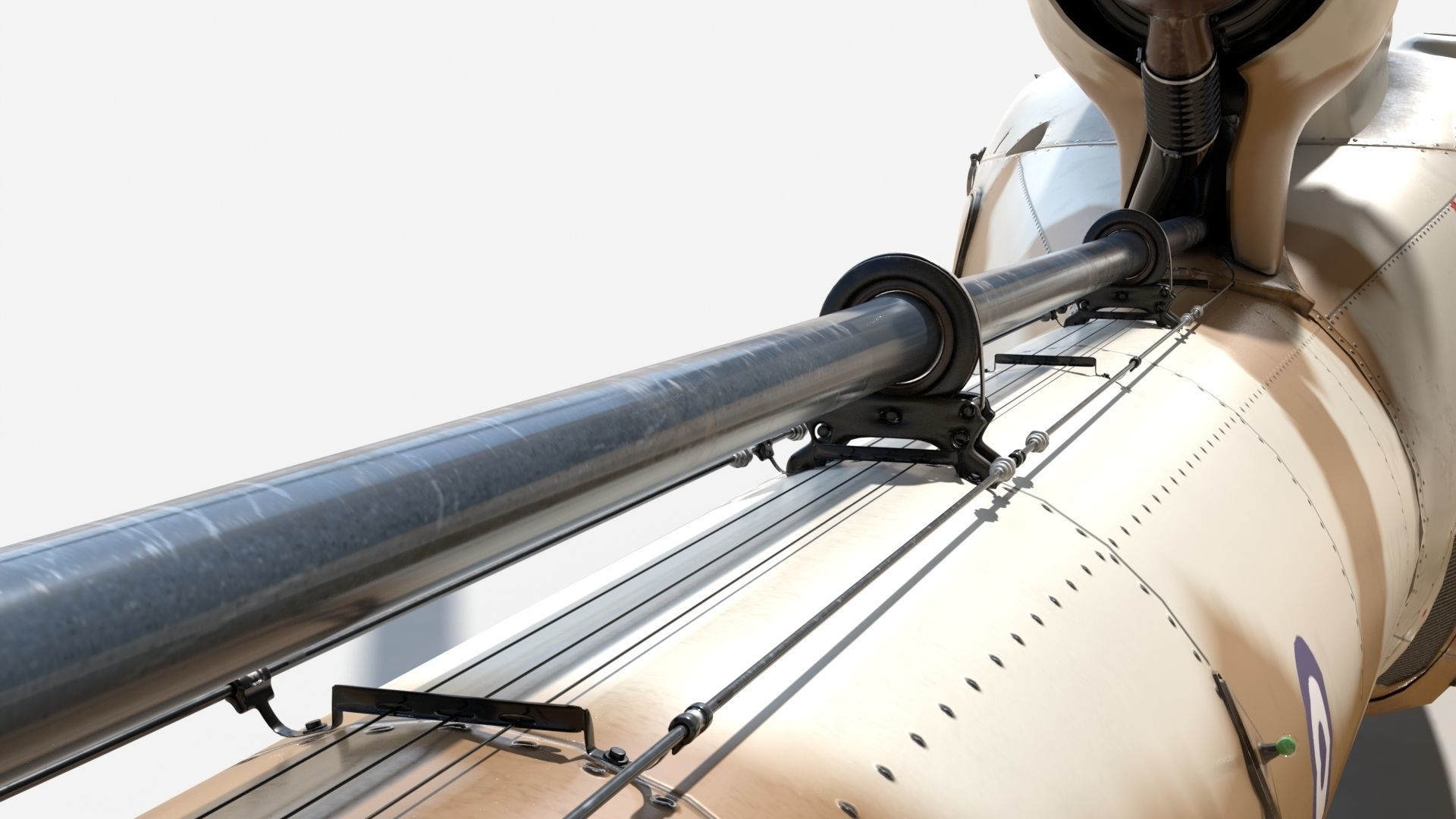 Sud-Aviation Gazelle Sandy Low-poly 3D model_8