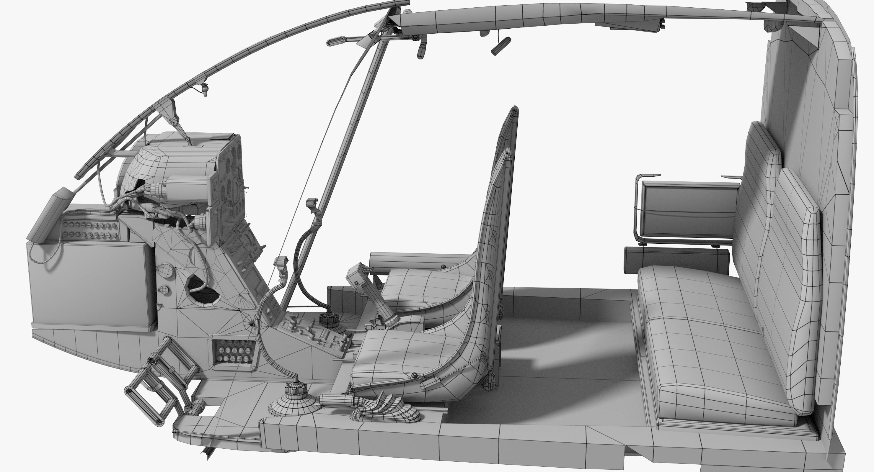 Sud-Aviation Gazelle Sandy Low-poly 3D model_16