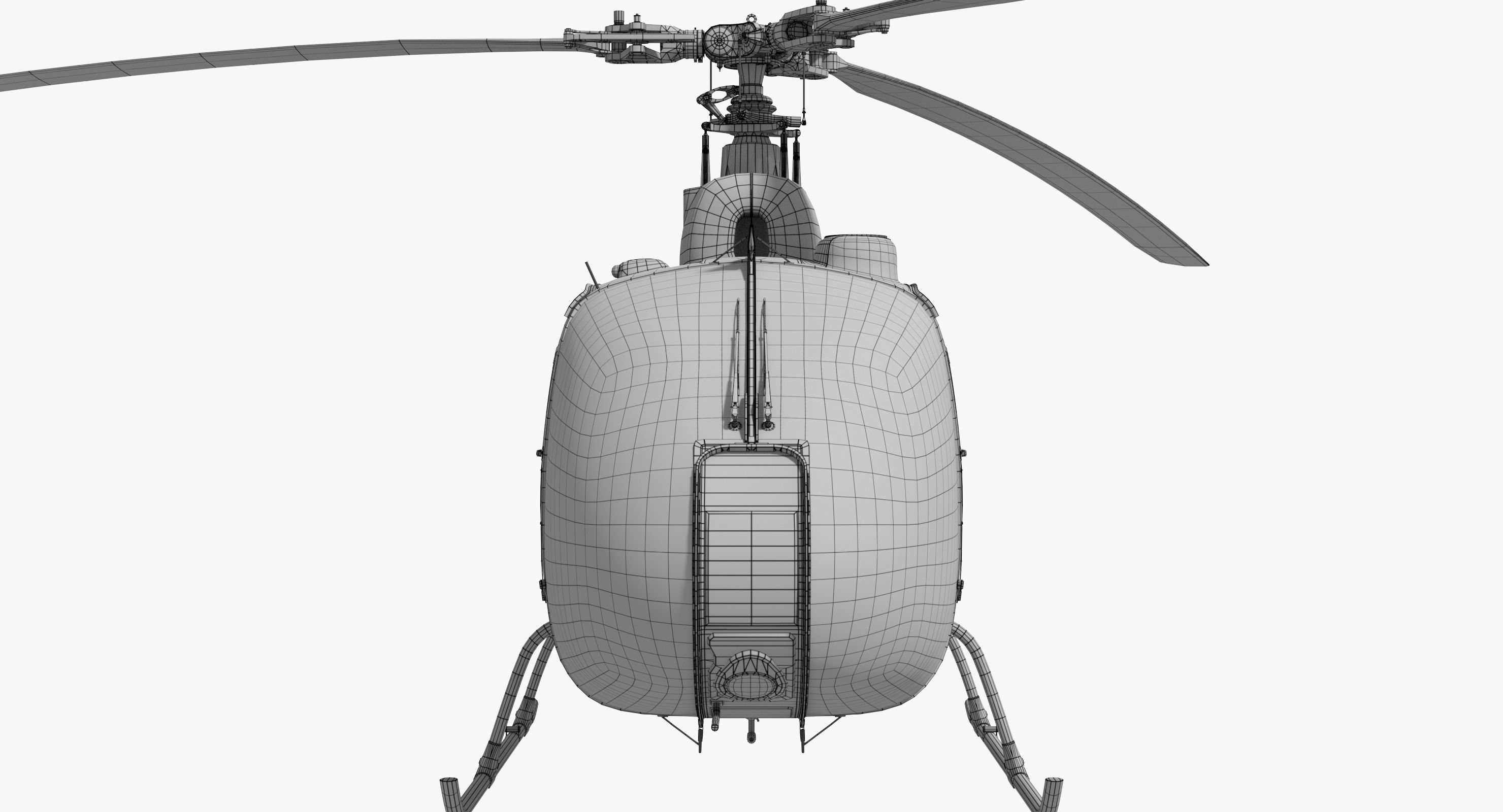 Sud-Aviation Gazelle Sandy Low-poly 3D model_15