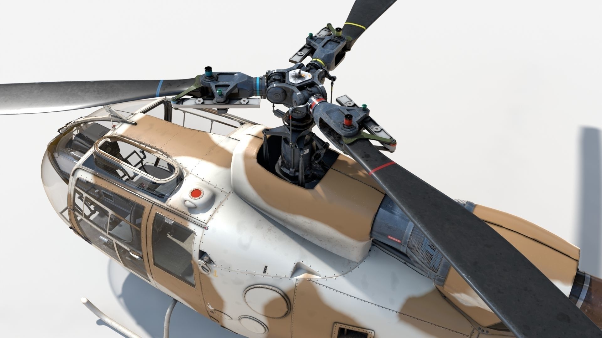 Sud-Aviation Gazelle Sandy Low-poly 3D model_11