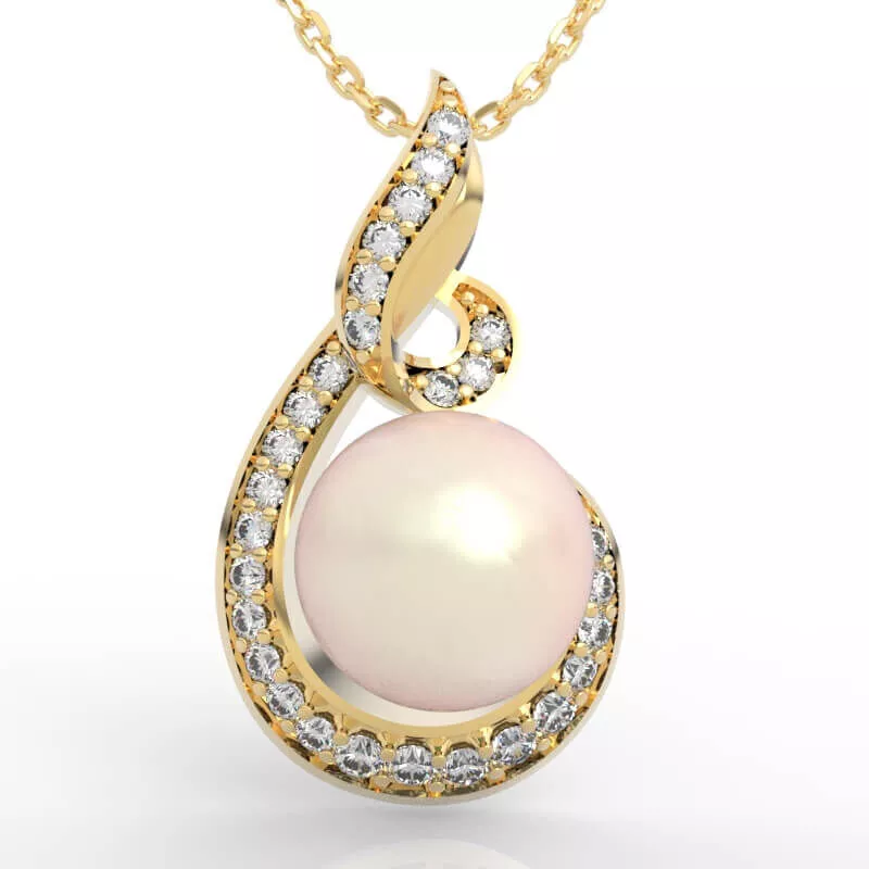 Curl Swirl Pearl Pendant 3D print model