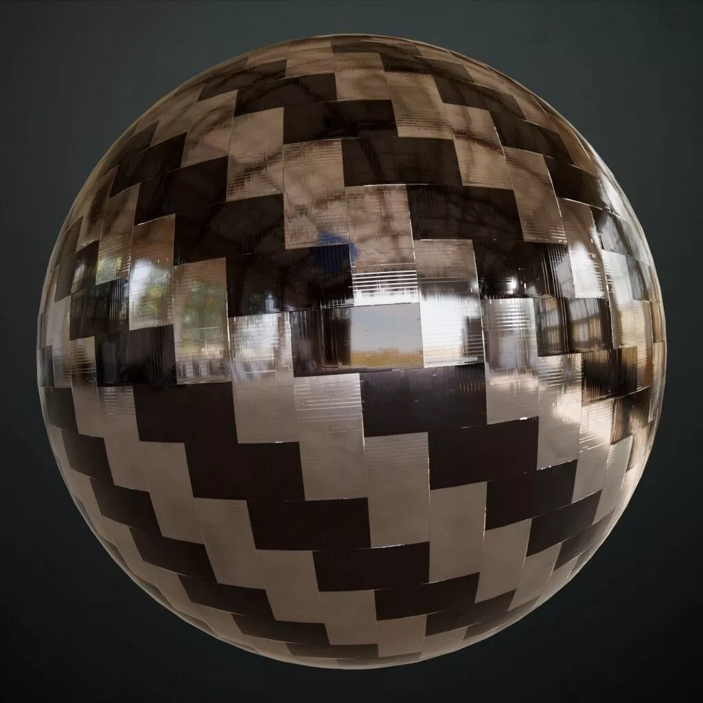 Checkered Carbon Fiber Material PBR Seamless Texture