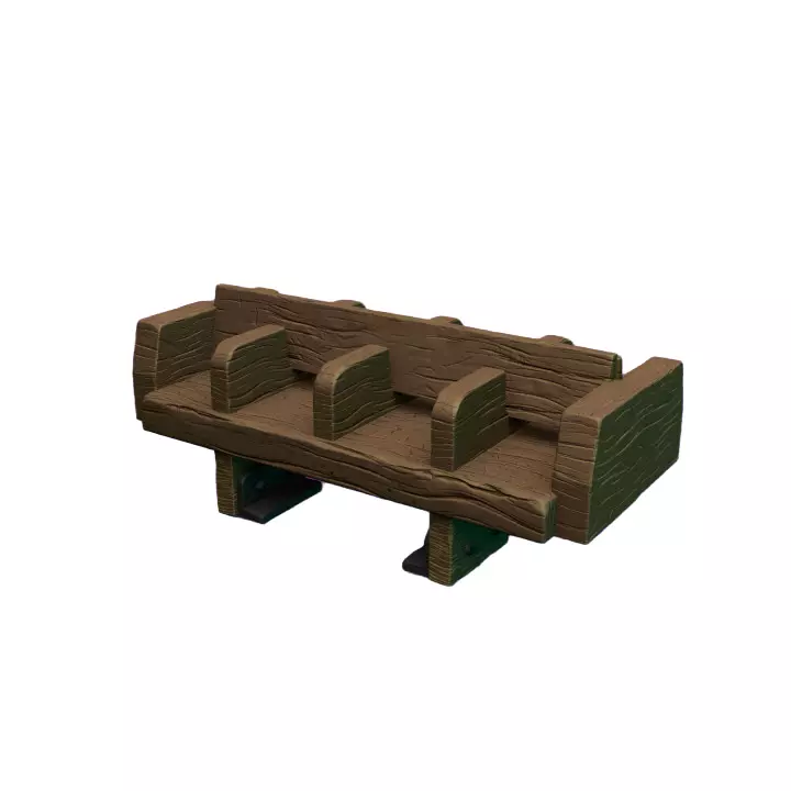 Wood Bench VII - RPG Tabletop Figure 3D print model
