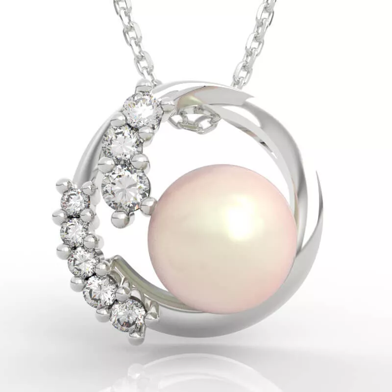 Open Crescent Pearl Pendant 3D print model