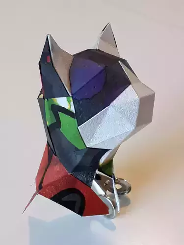 Cat climbing lowpoly