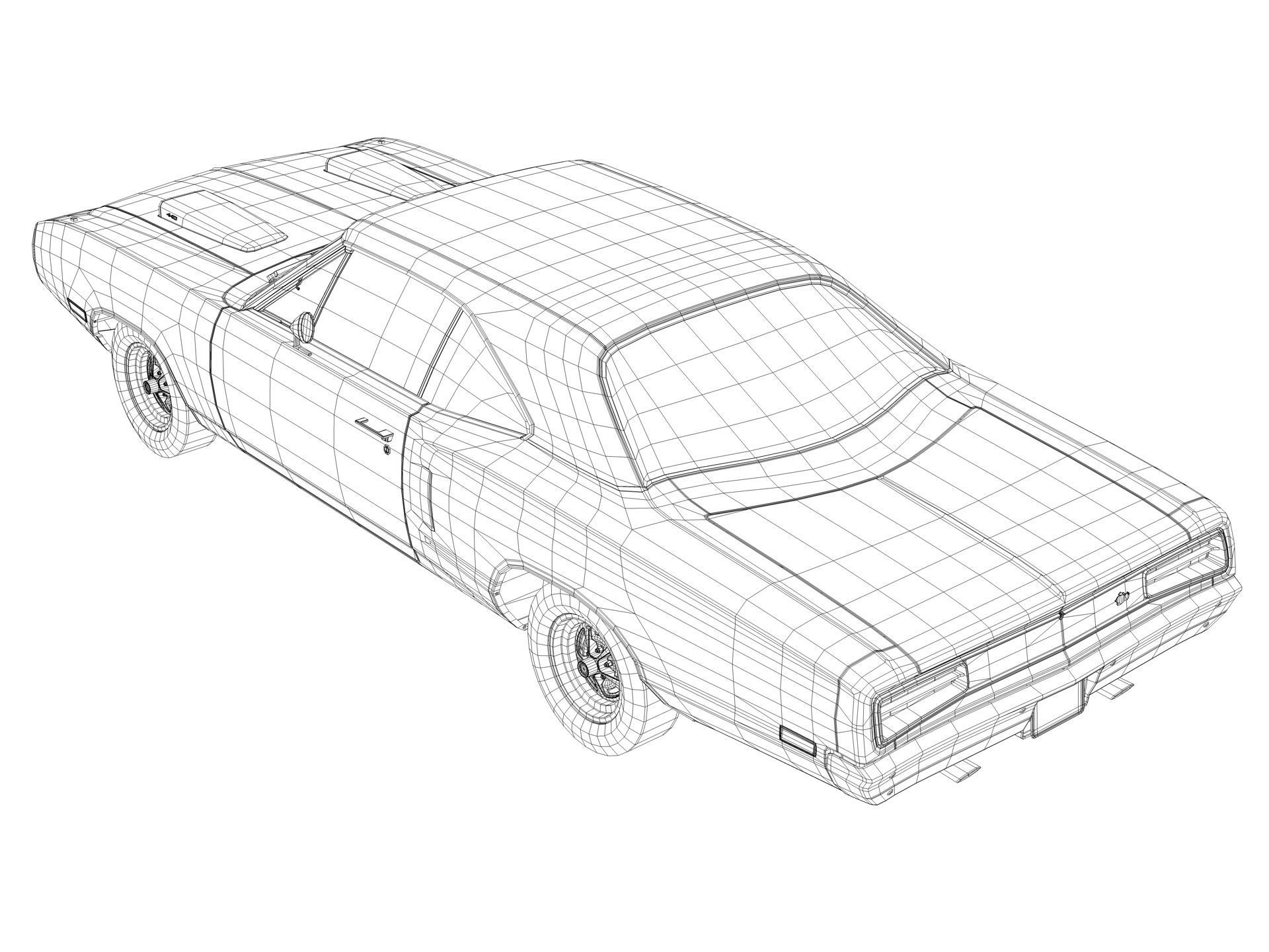 Dodge Coronet 1970 3D model_13
