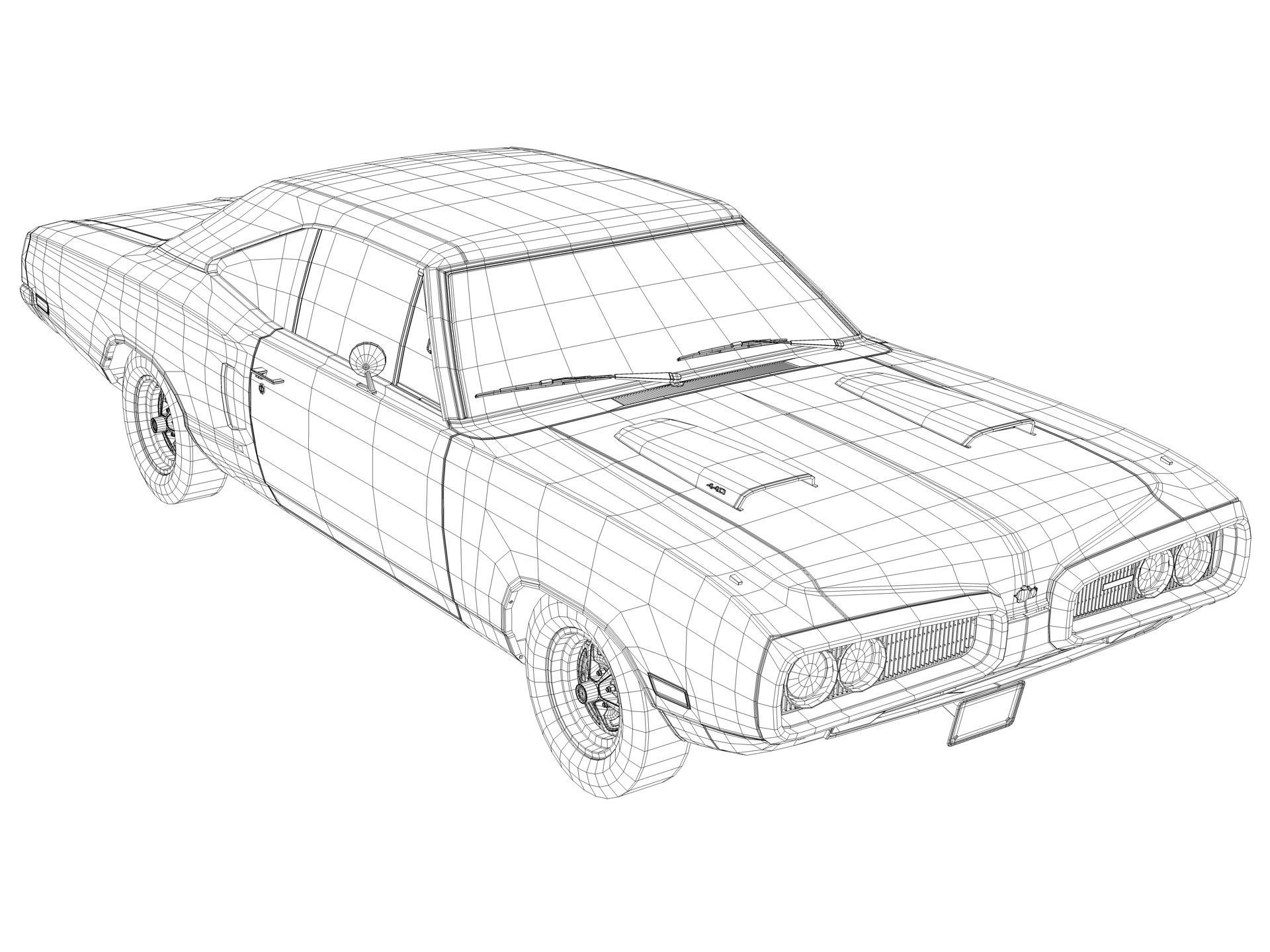 Dodge Coronet 1970 3D model_12